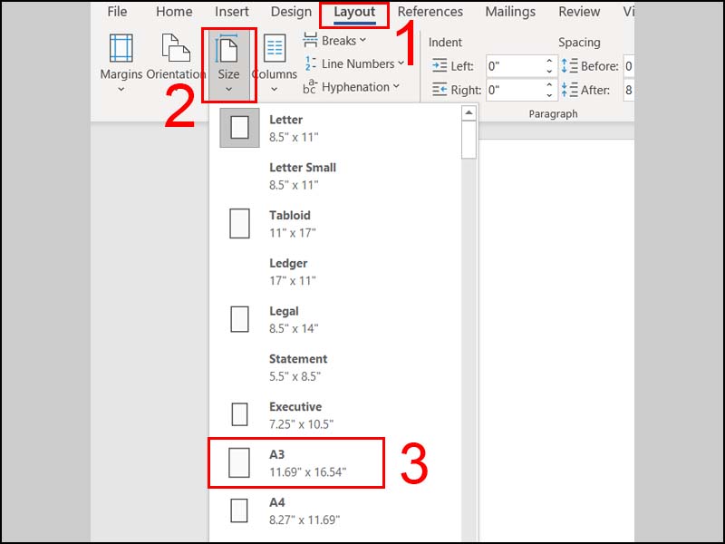 Tùy chỉnh size thành khổ A3